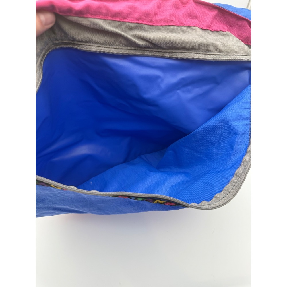 Vintage Gitano Lightweights Tote Bag Blue Pink Colorblock Retro 80s 90s Nylon - Picture 5 of 8